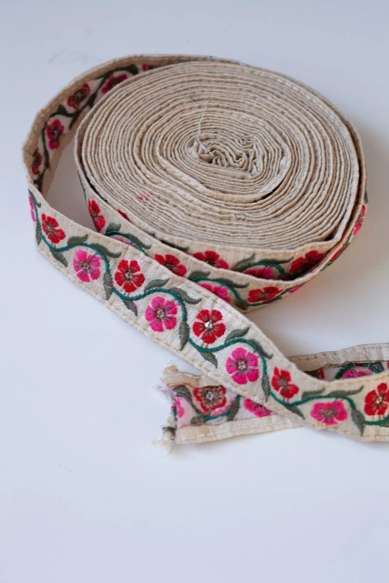 Vintage Embroidered Floral Trim