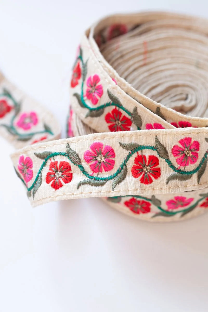 Vintage Embroidered Floral Trim