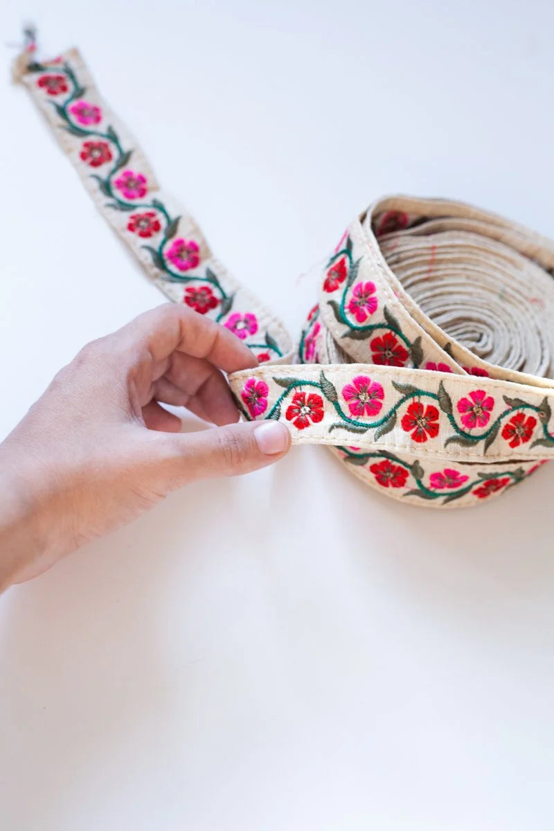 Vintage Embroidered Floral Trim