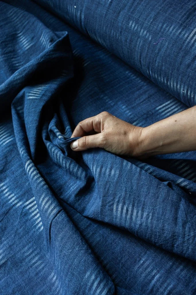 Japanese Indigo Cotton Han-Kasuri -Reflection