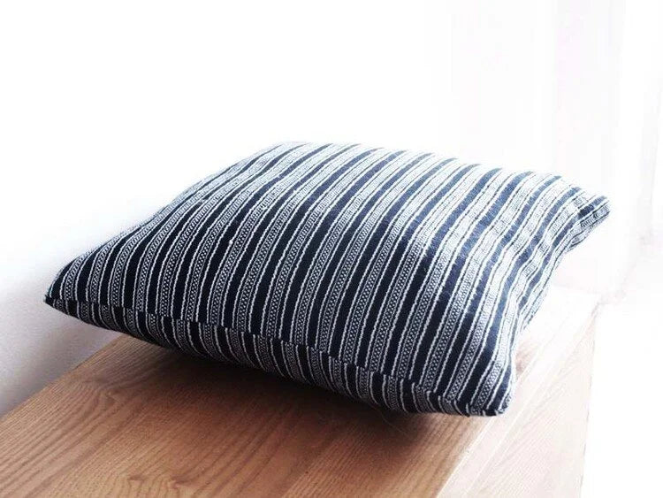 Handwoven cotton indigo Shore Pillow
