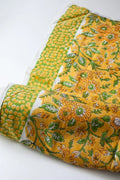 Block Printed Indian Cotton, vegetable + clay dyed- Golden Hour