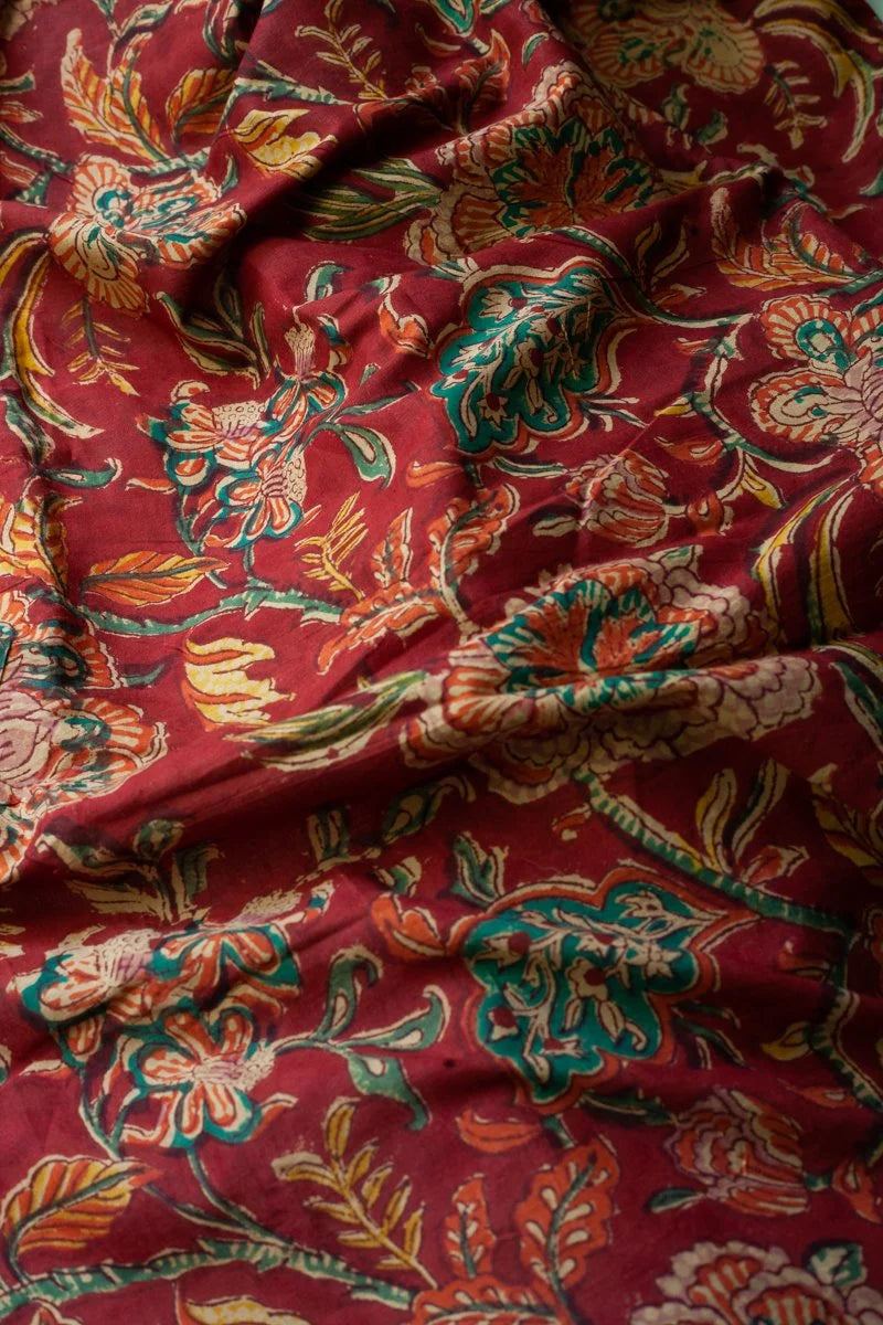 Block Printed Indian Cotton, vegetable + clay dyed- Darjeeling