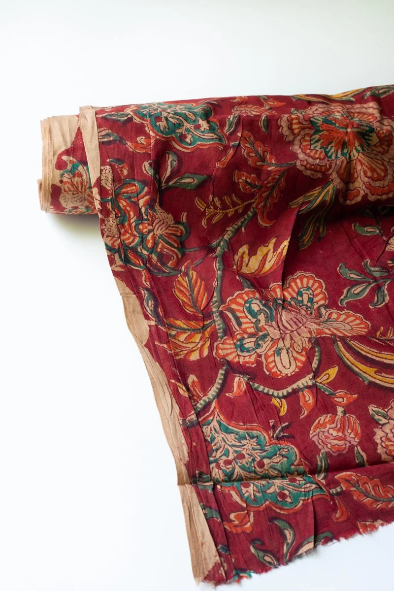 Block Printed Indian Cotton, vegetable + clay dyed- Darjeeling