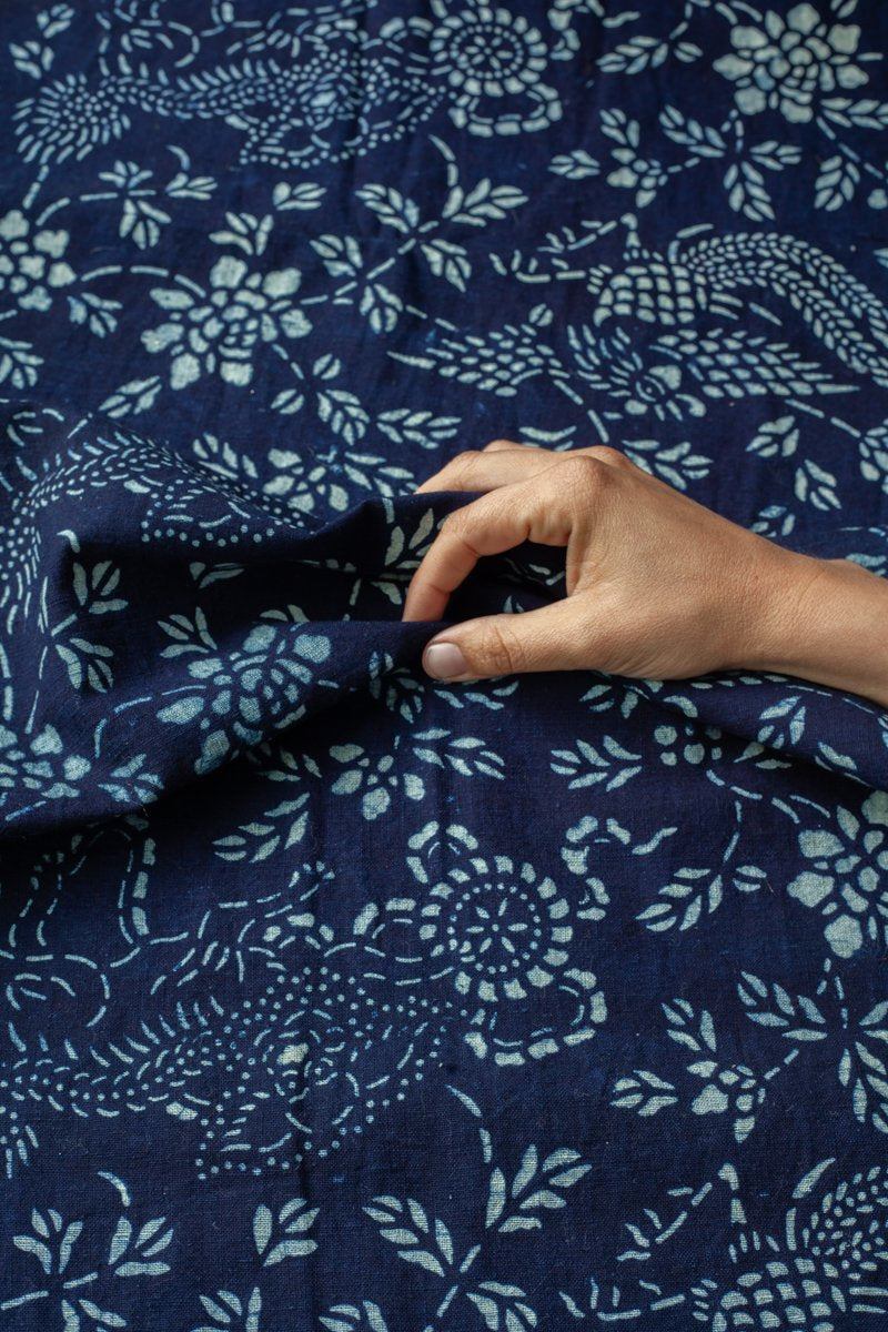 Antique Chinese Indigo Resist Cloth (by the yard)
