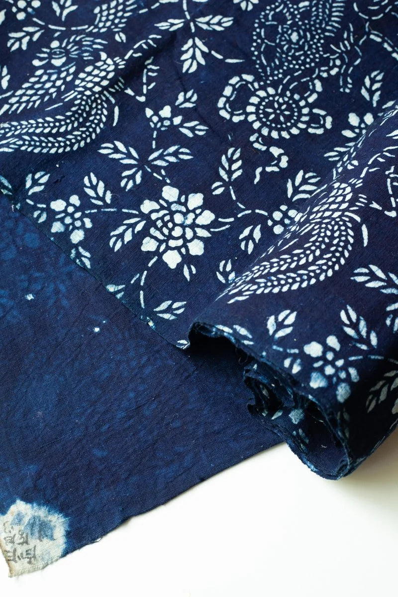 Antique Chinese Indigo Resist Cloth (by the yard)