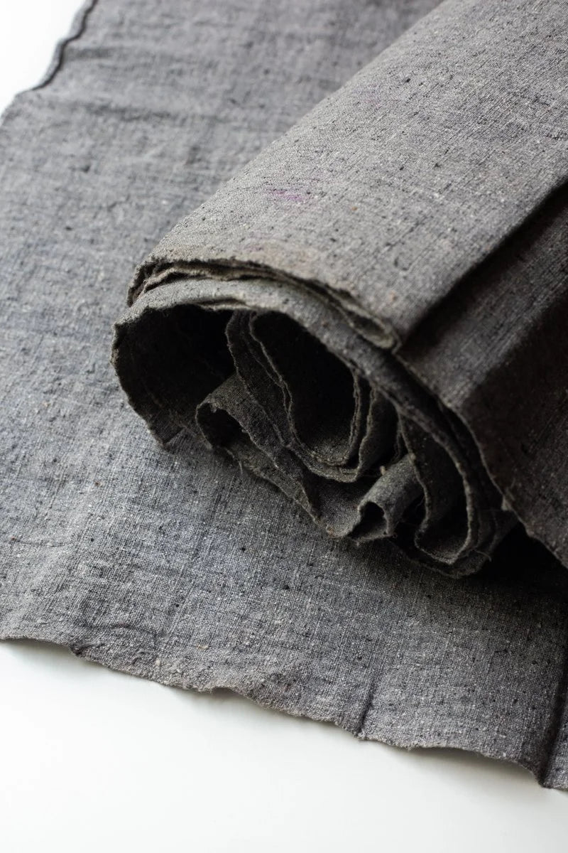 Antique Chinese Handwoven Cotton Cloth - Homespun grey