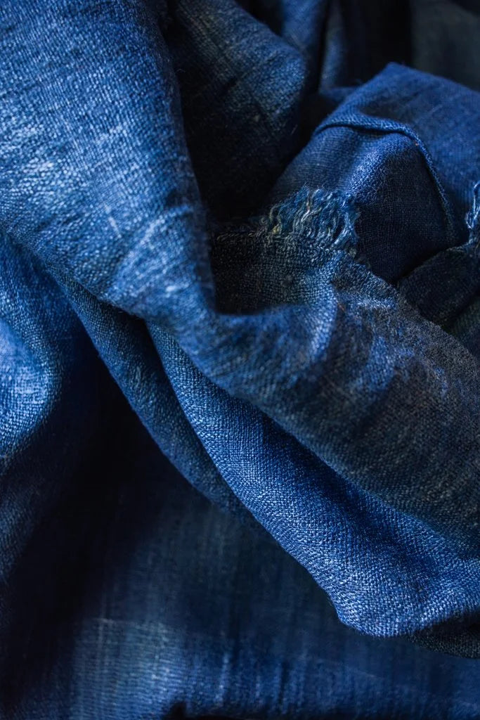 Raw Handwoven Eri Silk - indigo