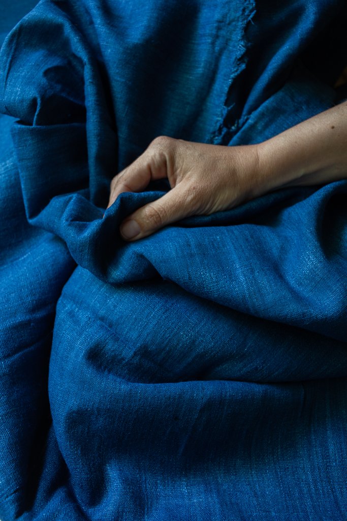 Raw Handwoven Eri Silk - indigo