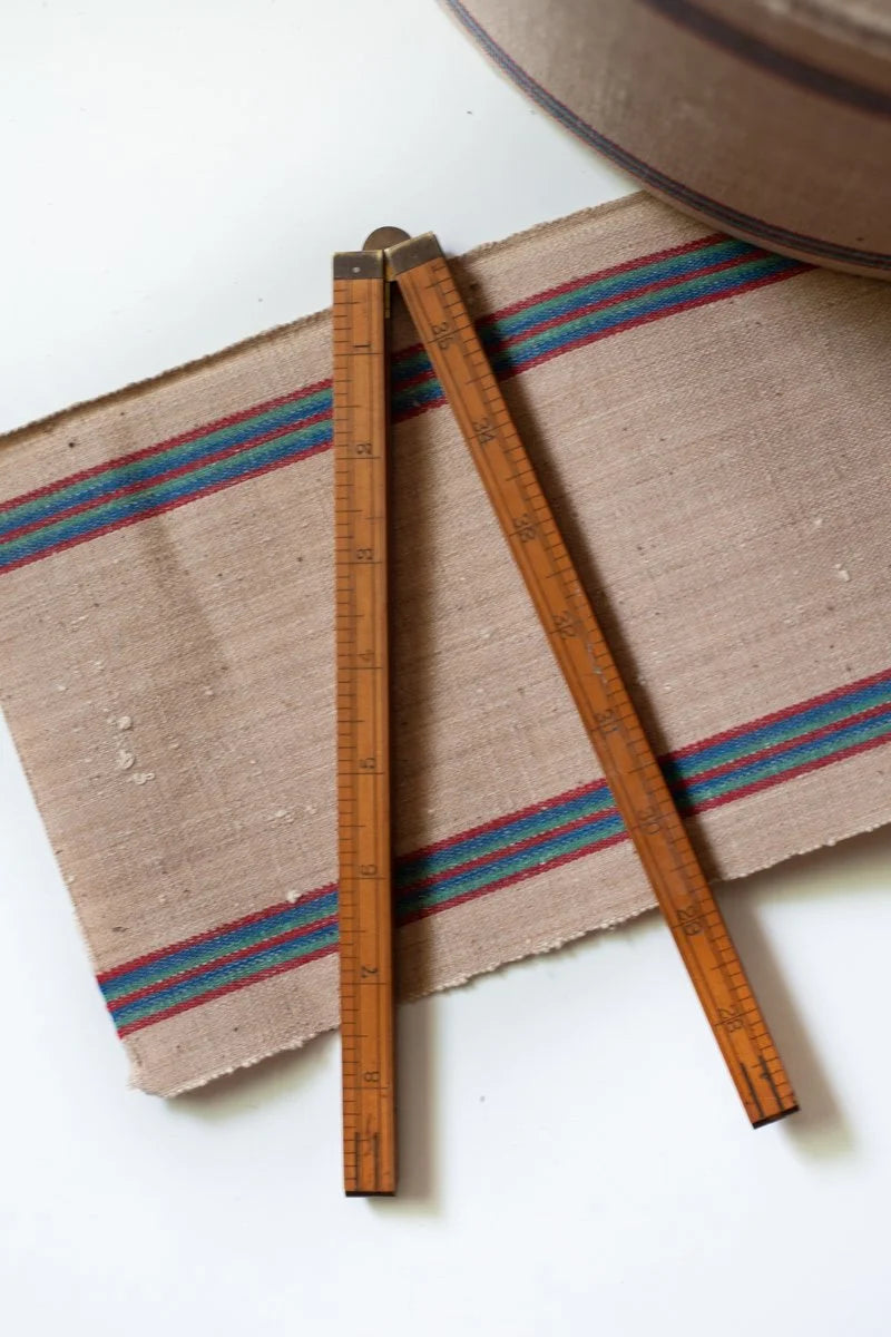 Antique French Espadrille Canvas - Striped Ecru