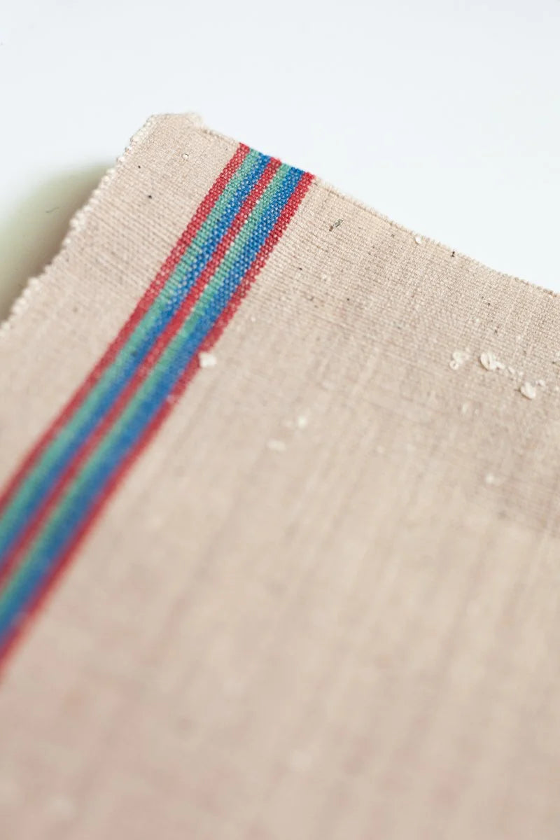 Antique French Espadrille Canvas - Striped Ecru
