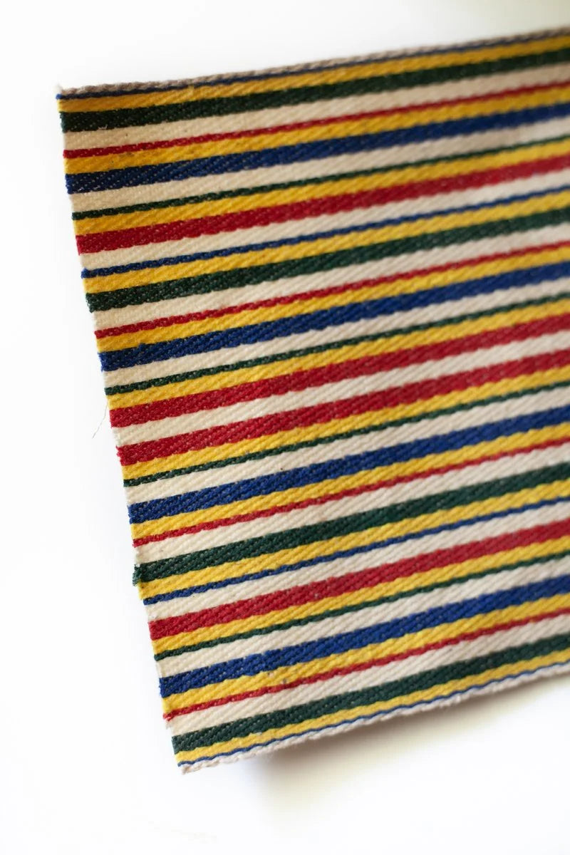 Antique French Espadrille Canvas - Rainbow