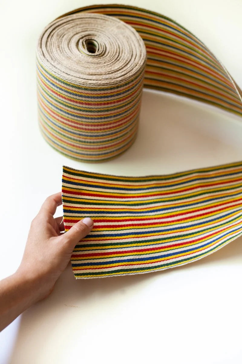 Antique French Espadrille Canvas - Rainbow