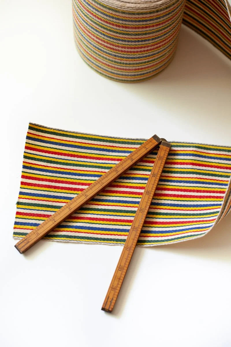 Antique French Espadrille Canvas - Rainbow