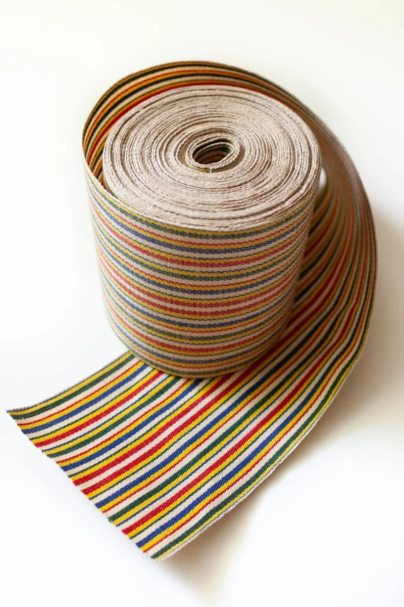 Antique French Espadrille Canvas - Rainbow