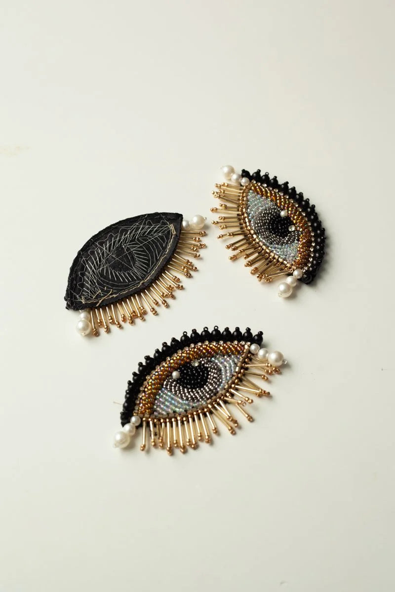 Handmade Beaded Eye Applique