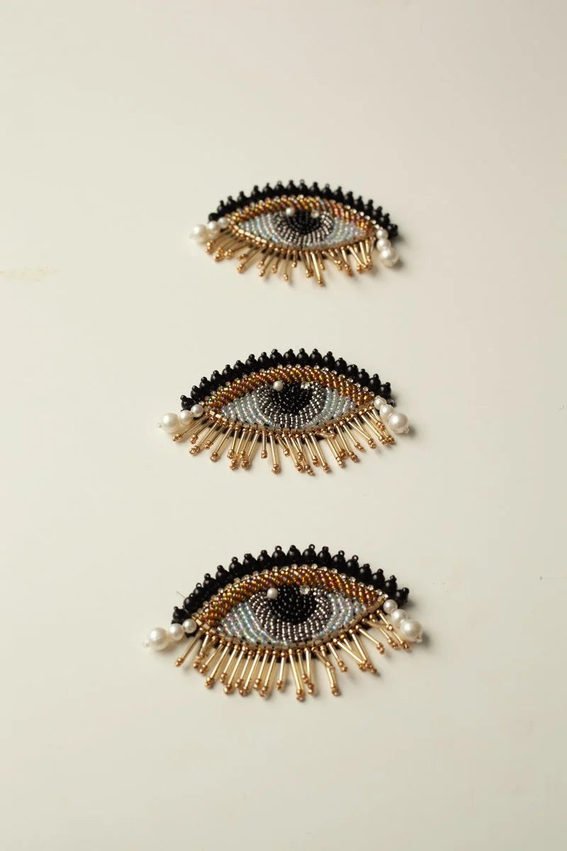 Handmade Beaded Eye Applique