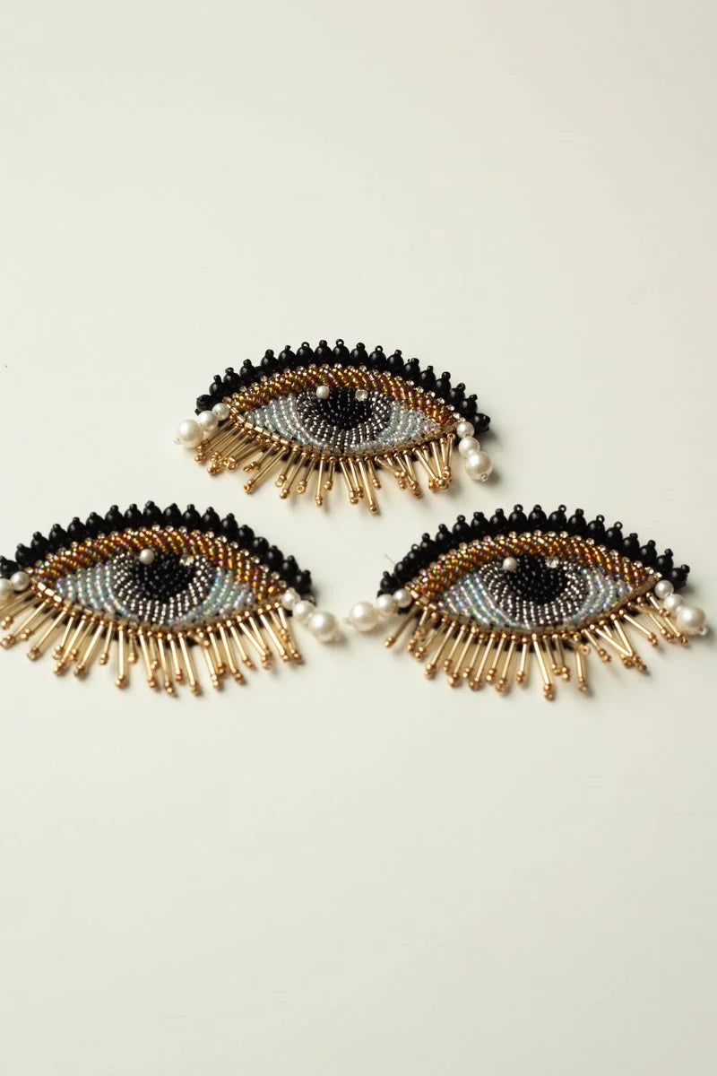 Handmade Beaded Eye Applique