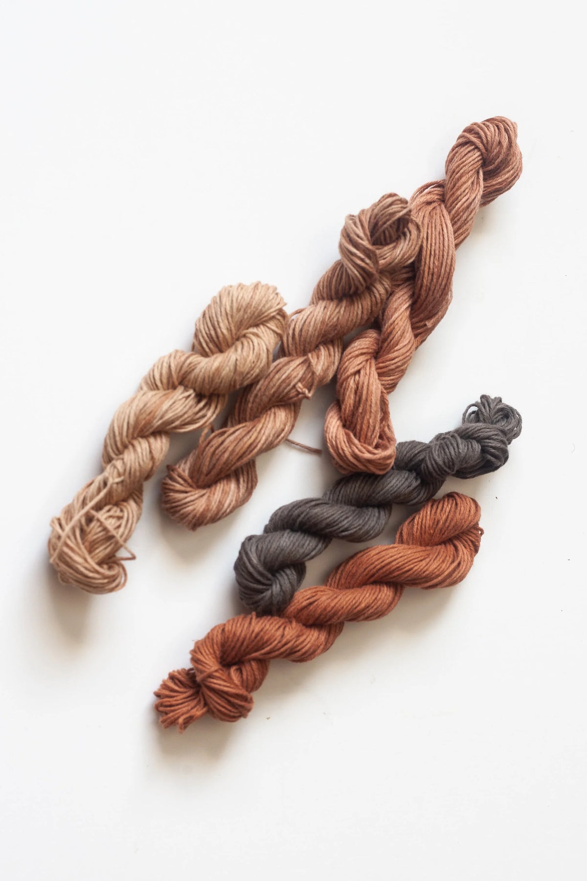 Japanese Persimmon hand dyed Cotton Embroidery Thread 5 shades Kakishibu