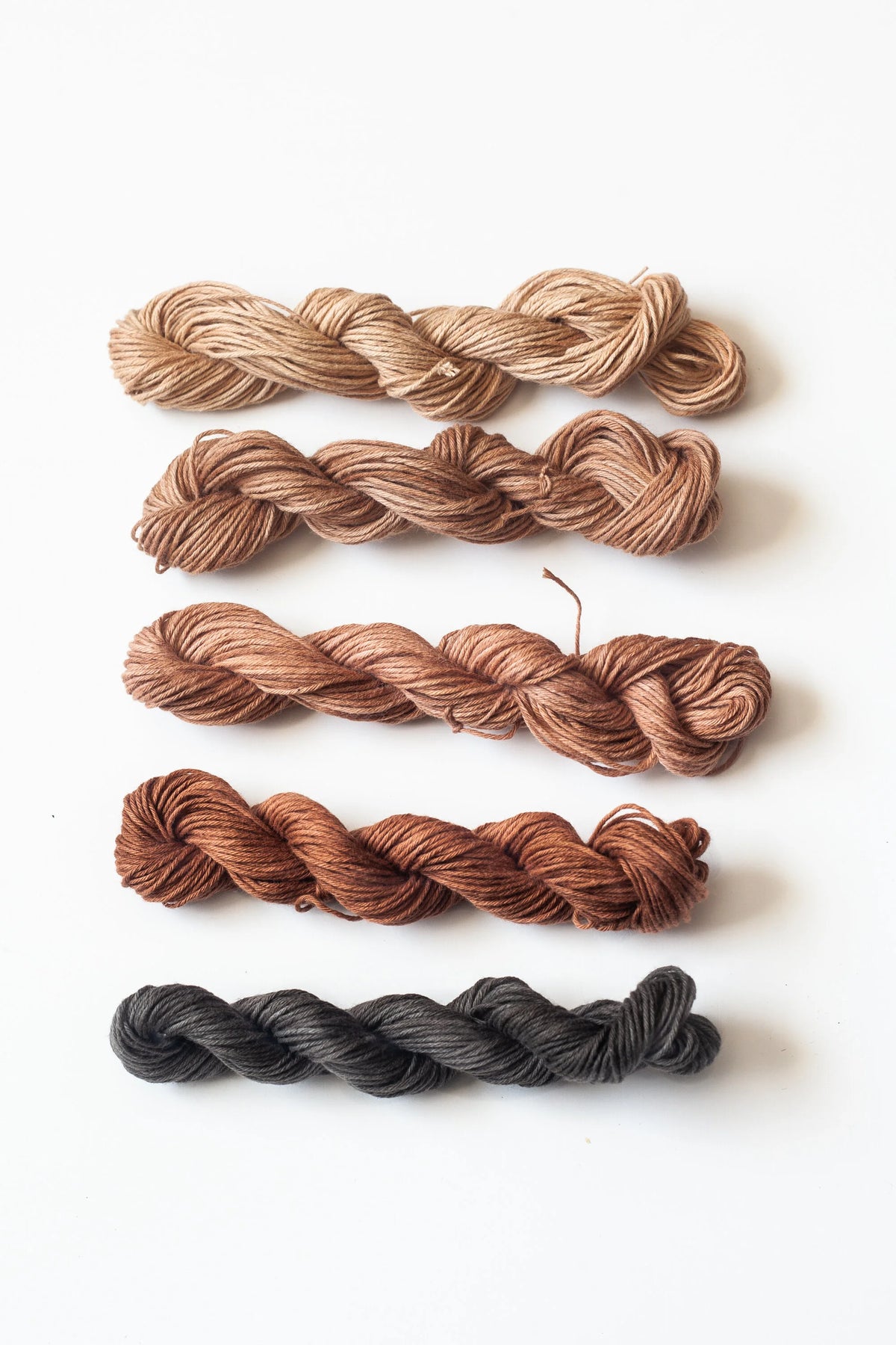 Japanese Persimmon hand dyed Cotton Embroidery Thread 5 shades Kakishibu