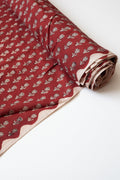 Block Printed Indian Cotton, vegetable + clay dyed- lac blossom