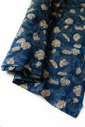 Block Printed Indian Cotton, vegetable + clay dyed- Indigo Garden