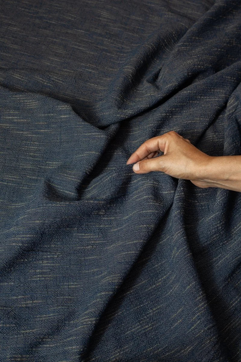 Japanese Indigo/ Persimmon Slub Cotton