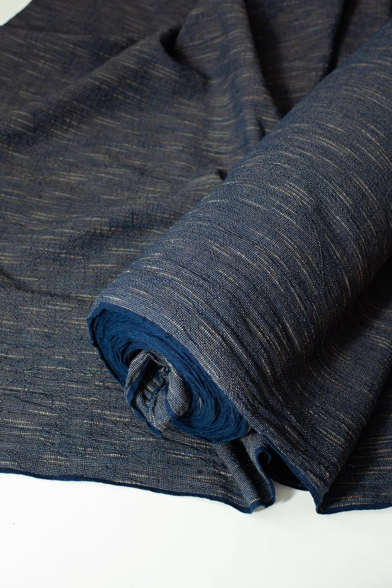 Japanese Indigo/ Persimmon Slub Cotton