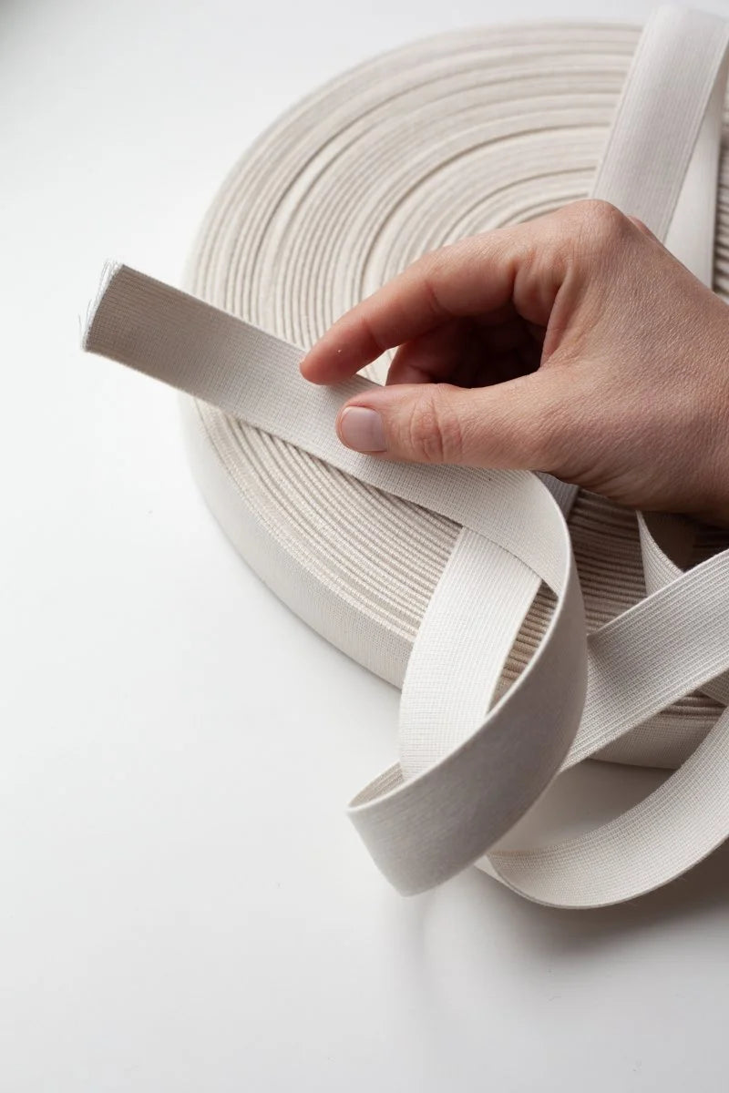 Organic Natural Rubber  Elastic 1" (25mm) - ecru