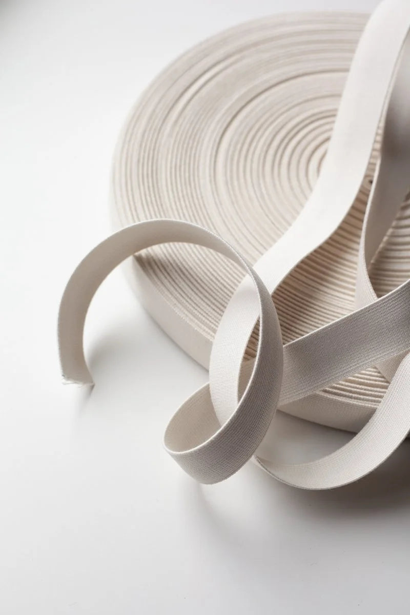 Organic Natural Rubber  Elastic 1" (25mm) - ecru