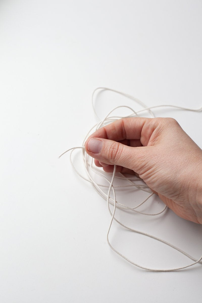 Organic Natural Rubber Elastic cord - 1.4 mm - ecru