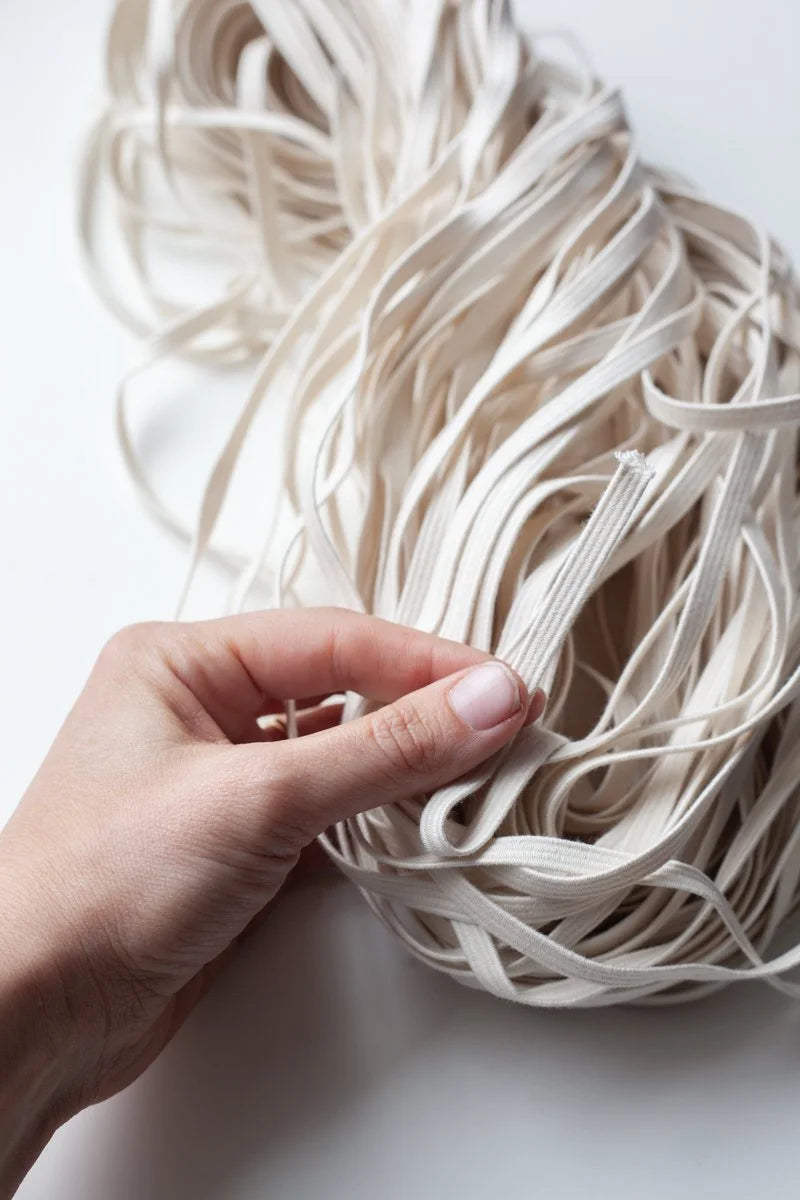 Organic Natural Rubber Elastic 1/4" 6 mm - ecru