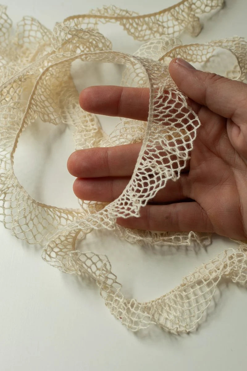 Organic Elastic Lace 1.5" (38mm) - Unbleached/ecru