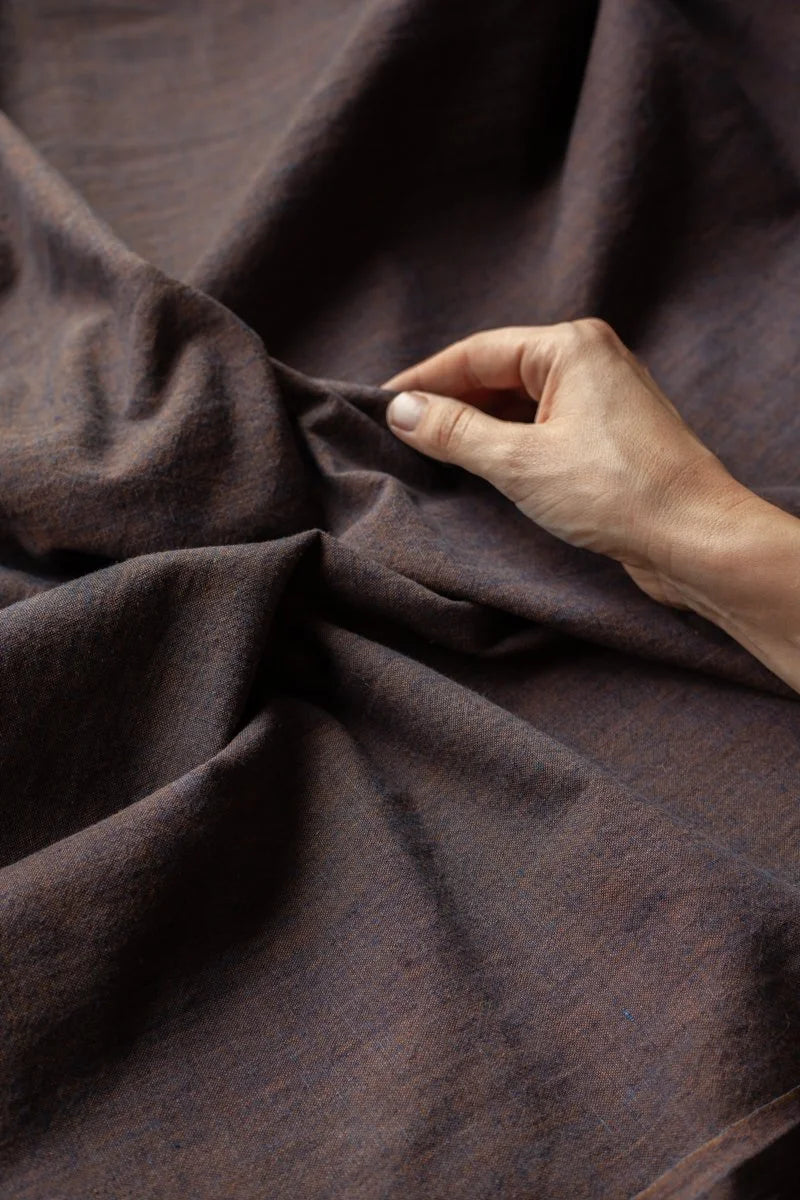 Japanese Indigo/ Persimmon shirting cotton