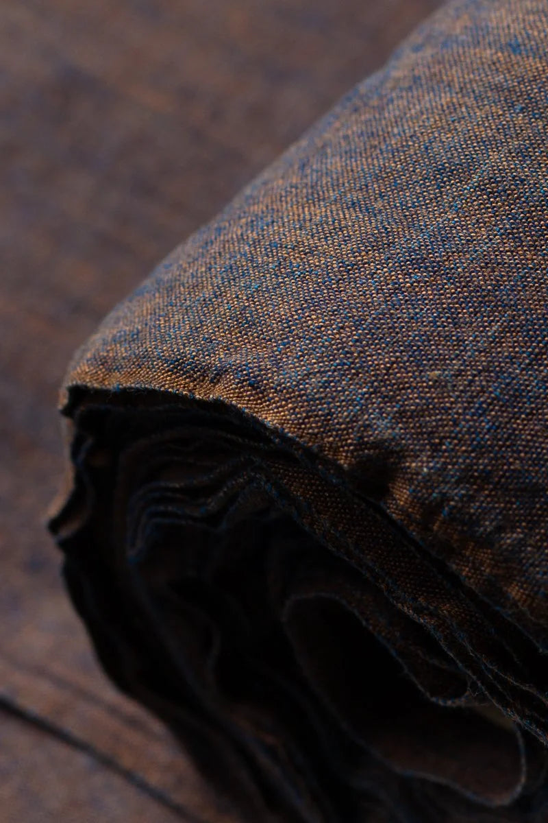 Japanese Indigo/ Persimmon shirting cotton