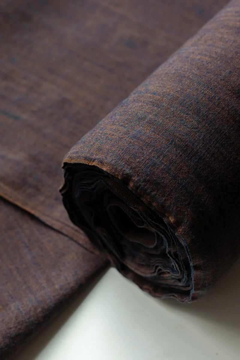 Japanese Indigo/ Persimmon shirting cotton