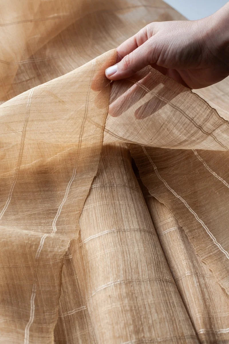 Piña Silk Handwoven Cloth -Annatto