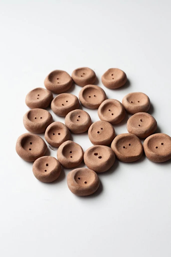 Terracotta Pebble Buttons by Helen Levi