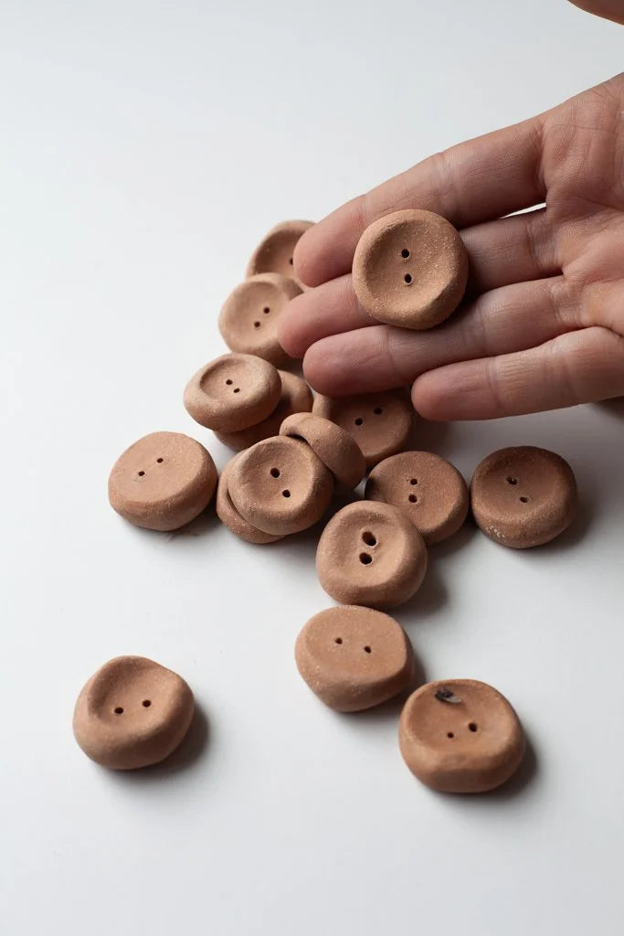 Terracotta Pebble Buttons by Helen Levi