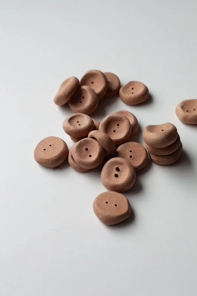 Terracotta Pebble Buttons by Helen Levi