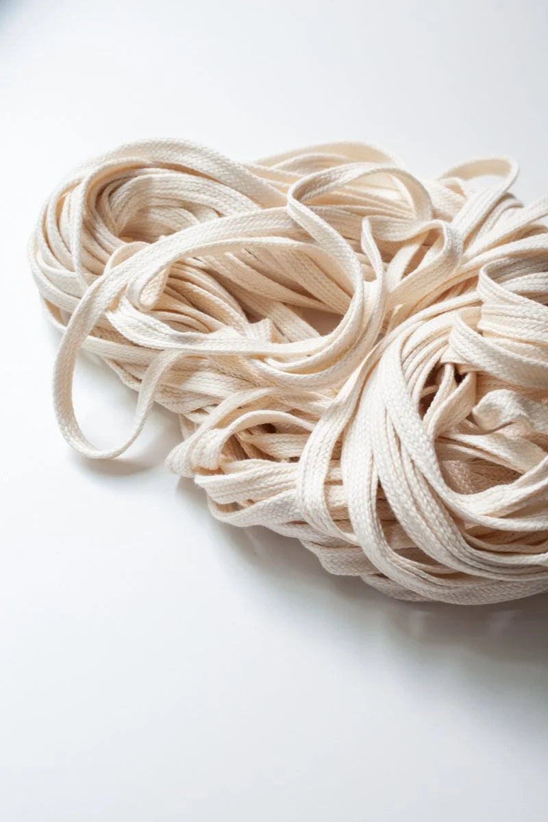 Organic woven cotton tubular cord 0.35" (9mm) - Unbleached/ecru