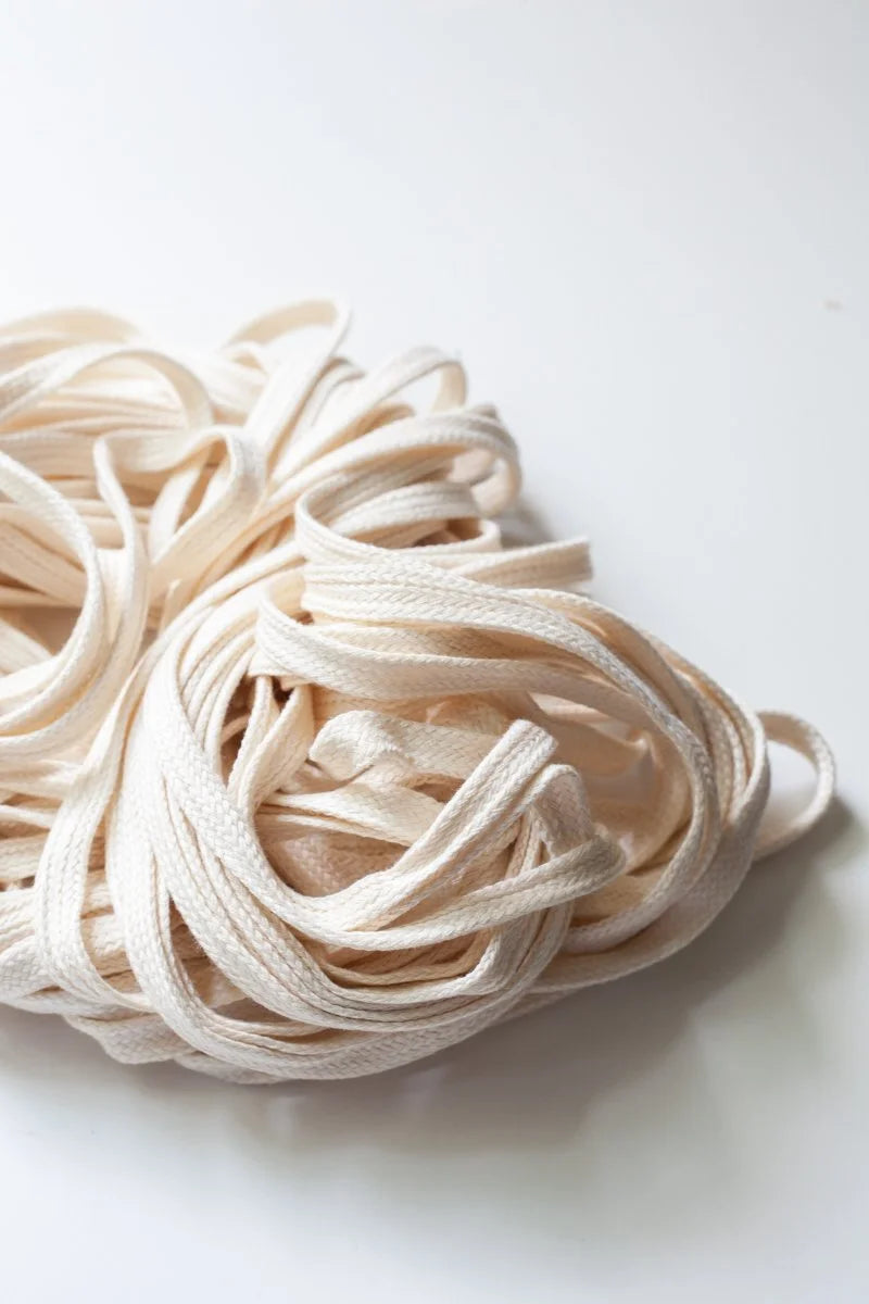 Organic woven cotton tubular cord 0.35" (9mm) - Unbleached/ecru